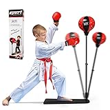 COSTWAY Punchingball 85-130cm höhenverstellbar, Kinder Boxset freistehend, Standboxball geeignet...