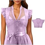 Foweknow Dirndl Bluse Damen Dirndlbluse Flügelärmel Trachtenbluse Oktoberfest Damen Outfit...