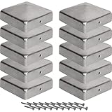 Pfostenkappen 10x10 cm - 10 Stück, 100x100 mm, Zaunpfosten Metall/Zaunpfosten verzinkt, Pyramiden...