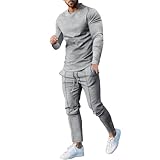 YCBMINGCAN Lässiges und modisches, einfarbiges, kurzärmliges Sport-T-Shirt und Hosen-Set für...