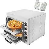 3000W Elektrischer Doppellagig Pizzabäcker | Gastro Pizzaofen Pizza Backofen | Kommerzieller...