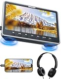 GOnavidio 12' Auto DVD Player mit HDMI-Eingang, Kopfhörer, Montagehalterung, Doppellautsprecher,...