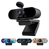 Smilodon 1080P HD Webcam, Pro, mit 110° Weitwinkel, Sichtschutz Abdeckung, Stativ, für...