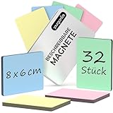 YOURGANIZE® 32 beschreibbare Magnete - 8 x 6 cm (Größe L), 4 Farben - Whiteboard Magnete -...