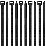 Kabelbinder Schwarz, 100 Stück Industrie Cable Ties, 200mm x 3,6mm Mehrzweck UV-Beständig...