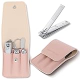 Sorcristy 6 Stück Nageletui Damen, Maniküre Männer Nagelschere Set Nagelpflegeset Edelstahl PU...