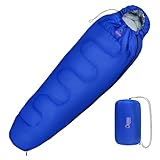 ALPIDEX Schlafsack Mumienschlafsack 4 Jahreszeiten 225 x 80 cm Duo Therm -17° C 400 GSM Kleines...