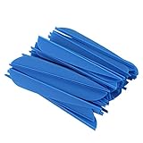 Huhudyy Pfeile Vanes 4 Kunststoff Befiederung Fuer DIY Bogenschiessen Pfeile 50 Pack (Blau)