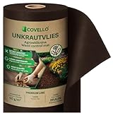 Covello reißfestes braunes Unkrautvlies 50g/m² - Unkrautfolie wasserdurchlässig ideal unter...