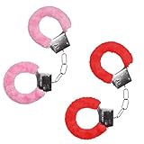 XPEX 2 Paare Handschellen handcuffs for intime mit Schlüsseln Set Plüsch Handfesseln für Cosplay...