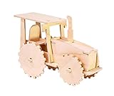 Pebaro 851/1 Holzbausatz Traktor, 3D Puzzle Baufahrzeug, Modellbausatz, Basteln mit Holz,...