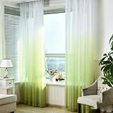 Aniyan Gardinen Transparent Vorhänge Farbverlauf Voile Sheer 1er Set Schlaufenvorhang Dekoschal...