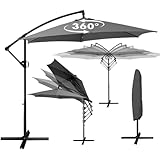 Deuline® ALU Ø300 cm 360 Grad drehbare Ampelschirm Sonnenschirm mit Schutzhülle und Ständer...