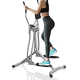 Physionics® Crosstrainer mit LCD Display - für Zuhause, mit Herzschlag Sensor und...