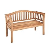 Riess Ambiente Massive Gartenbank Empire Teak 130cm Teakholz mit Armlehne Sitzbank Garten Terrasse...