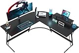 JUMMICO Gaming Tisch 130x130x75cm,Schreibtisch mit Monitorständer,Eckschreibtisch,Schreibtisch L...