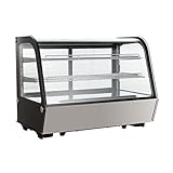 GastroHero Kühlvitrine 160 Liter I Buffet Vitrine +2 °C und +6 °C mit LED I Kühlvitrine Gastro...