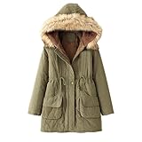 Winterparka Damen Warm Gefüttert Wintermantel Elegant Thermo Parka Winter Mantel Dicke Damenmantel...