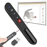Presentation Clicker,2.4GHz Powerpoint Fernbedienung via USB Empfänger,Rot Pointer für...