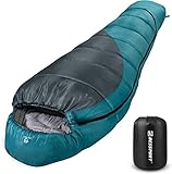 Bessport Schlafsack Winter Outdoor, 10 °C - 7 °C Mumieschlafsack für 3-4 Jahreszeiten, 400g/㎡...