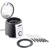 Rosenstein & Söhne Mini Fritteuse: Kompakte Tisch-Fritteuse mit Fondue-Set, 0,9 Liter, 840 Watt...
