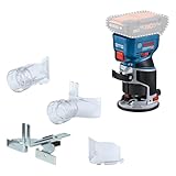 Bosch Professional 18V System Akku-Kantenfräse GKF 18V-8 (inkl. Parallelanschlag, 2x Saugadapter...