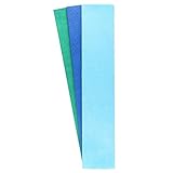 Krepp-Papiere, 50cm x 200cm, 3 Stück (himmelblau, blau, aquagrün)