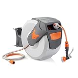 FUXTEC automatische Schlauchtrommel FX-WSA30 – 30 m Gartenschlauch ½ Zoll – Schlauchaufroller...