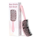 Euqvunn Dual-Bristle Haarbürste, Wildschweinborsten Bürste zum Entwirren & Glanz, Öl-Balance,...