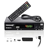 PremiumX Satelliten-Receiver HD 520SE FTA Digital SAT TV Receiver DVB-S2 FullHD HDMI SCART USB...