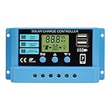 Solar -Ladungs ​​-Controller - 12 V/ 24V Solar Panel Reglerer mit einstellbarer LCD -Anzeige,...