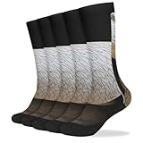 TPDHJK 5 Paar atmungsaktive Socken mit niedlichem Bären-Druck, Winter-Thermosocken für Damen,...