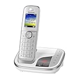 Panasonic KX-TGJ320GW Schnurlostelefon mit Anrufbeantworter, Freisprecheinrichtung, Farb-LCD,...