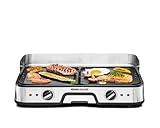 ROMMELSBACHER Tischgrill BBQ 2025, 2 Wende-Grillplatten (geriffelt und glatt), getrennt regelbar,...