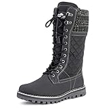 Polar Damen Schnee Dauerhaft Draussen Thermal Winter Warm Wasserdicht Mitte Wade Stiefel - Schwarz -...