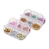 DECORNIJIA 2 Boxen Holographische Metallic Nagelfolie Bunte Aluminiumflocken Silber Farbige...