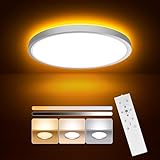 ToyGlee LED Deckenlampe Dimmbar mit Fernbedienung - 18W Ø22cm Deckenleuchte + 1700K Nachtlicht in...