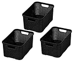 BranQ - Home essential Korb in Rattan Design 3er Set Grösse M 10 l, BPA-frei Kunststoff PP,...