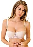 Rosme Lingerie Balconette-BH mit gepolsterten Trägern für Damen, Kollektion Grand, Beige, Größe...