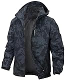 PADOLA Herren Jacke Herren Übergangsjacke Wasserdichte Regenjacke Windbreaker Windjacke Camouflage...