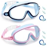 7 Stück Schwimmbrille Kinder Set, Verstellbare Silikon-Schwimmbrille, Anti-Beschlag, UV-Schutz,...