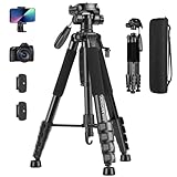 JOILCAN Kamera Stativ, 187cm Fotostativ mit Abnehmbar Kopf, Camera Tripod mit Tragetasche für Canon...