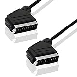 BestPlug 50cm Audio Video Kabel, Scart Stecker auf Scart Stecker, voll belegt, Schwarz