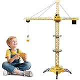 Charmofun Ferngesteuerte Turmkran, 128 cm hohe 2,4 Hz Turmdrehkran, 6 Kanäle Tower Crane...