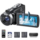 Videokamera 4K 42MP Camcorder 18X Digitalzoom kamera Video recorder, 3,0 Zoll 270° drehbarer...