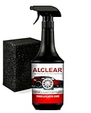 ALCLEAR 721RK Reifenglanz 1000 ml, mit Auftragsschwamm, seidenmatt, UV-Schutz, farbauffrischend,für...