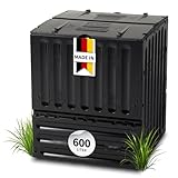 Garantia Eco-King Komposter 600 Liter schwarz - Komposter Garten, Schnellkomposter, Abfall &...
