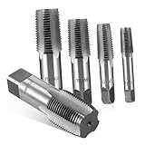 Sewroro 5 Stück Teiliges Npt Rohrgewindebohrer set aus Kohlenstoffstahl Präzise...