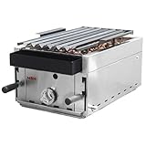 MBH ECO 35 Professioneller Gasgrill mit klappbarem Grill und vulkanischer Lava für Gastronomie,...