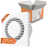 MKK Badlüfter 90mm Wandmontage Leise Lüfter Wohnraumlüfter Weiß (Standard)